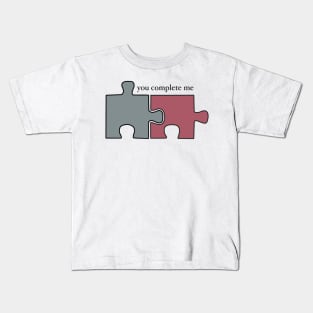 "You Complete Me" Funny Puzzle Piece Design Kids T-Shirt